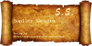 Suplicz Sarolta névjegykártya